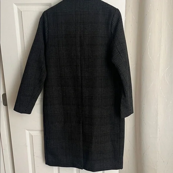 Abercrombie & Fitch Dark Plaid Trench Coat - Picture 3 of 5